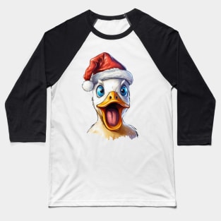 Funny Christmas Duck Face Baseball T-Shirt